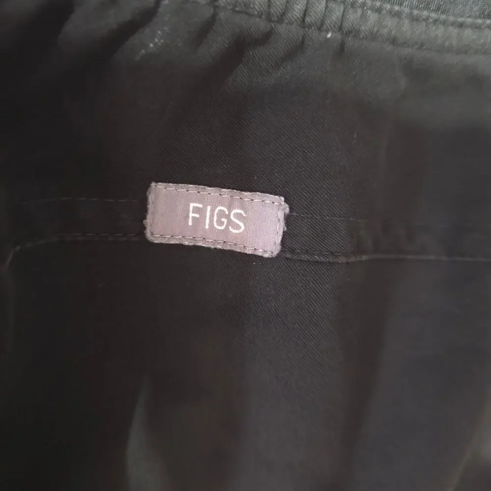 Figs Black Cairo Cargo Scrub Pants Size Large/Short